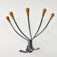 Modern Italian wall coat rack with lock, in chrome steel and b