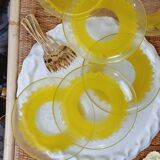 Set of 6 small plates sunflower cap