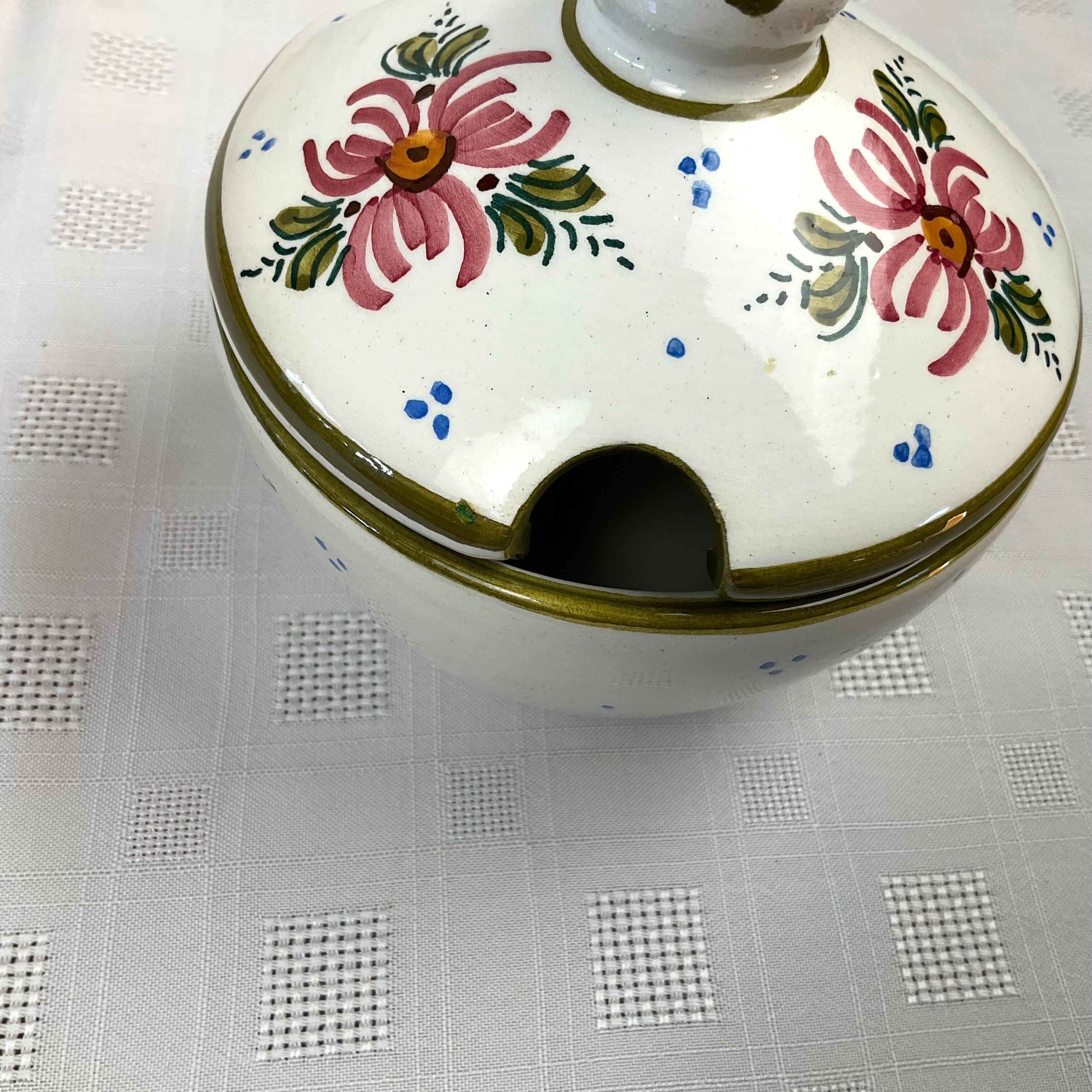 Ceramic jam/sugar bowl country style