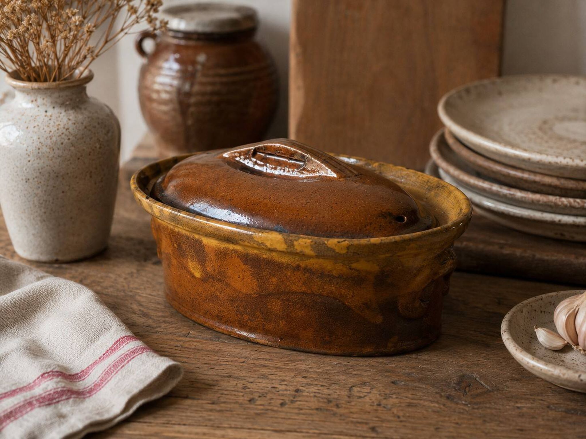 Vintage terrine in glazed earthenware La Bourguignonne n°6