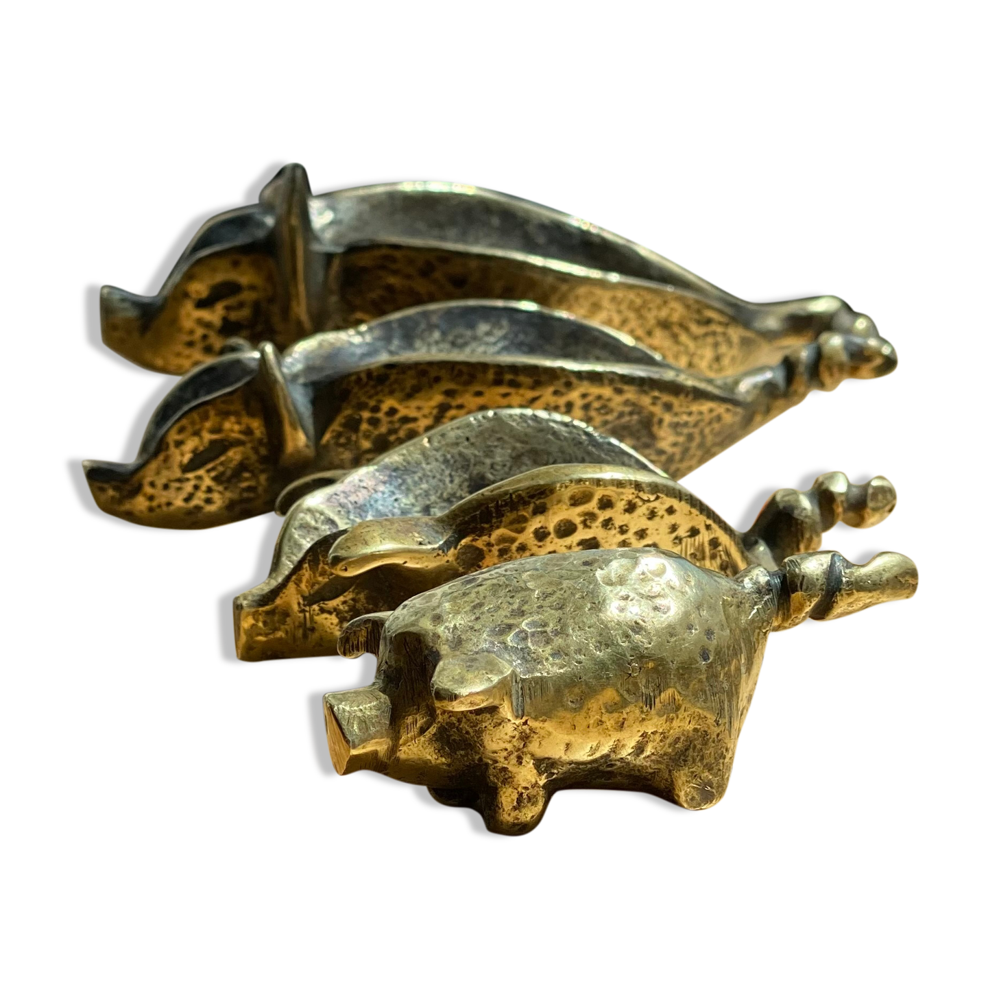 4 Pfizer bronze ashtray pigs