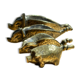 4 Pfizer bronze ashtray pigs