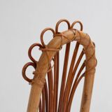 2x Italian bamboo and rattan high back chair, mid-century modernism, Italy 1960s