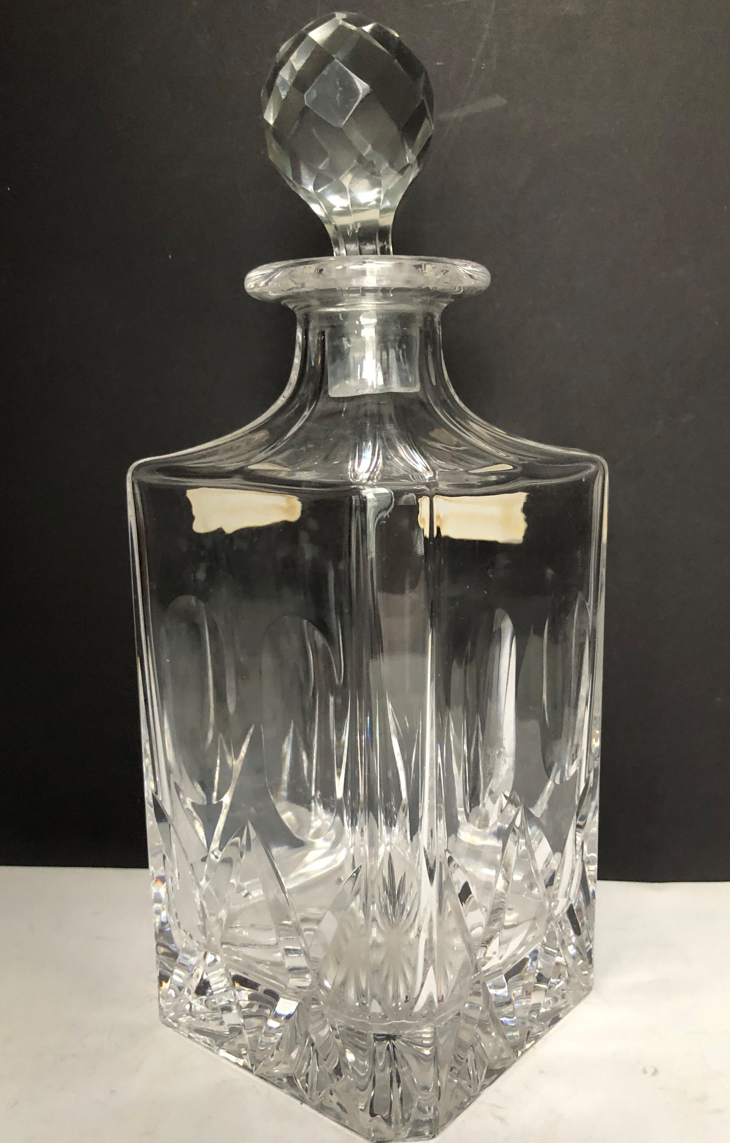 Carved crystal decanter