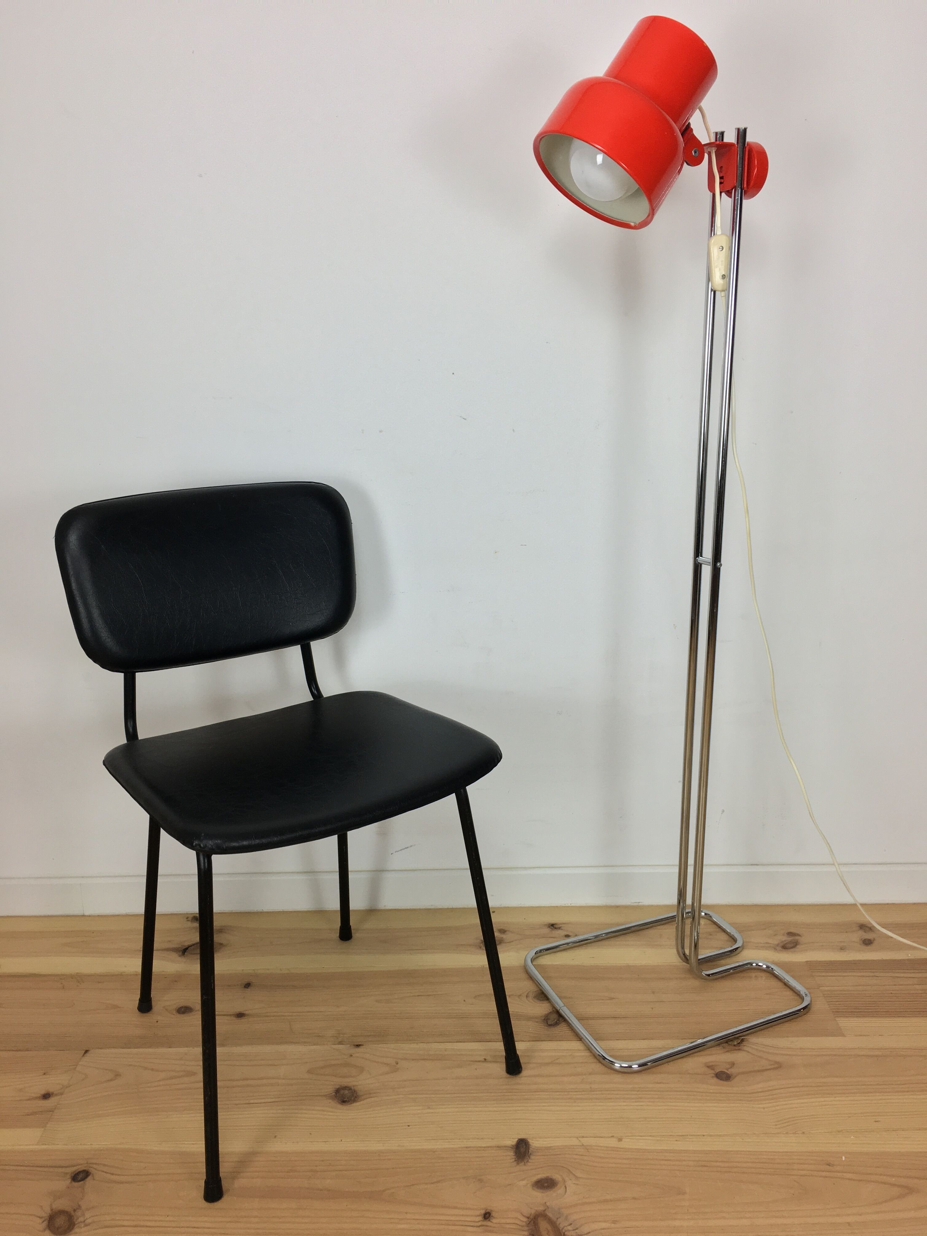 Lamppost for Ikea, space age, orange spot, 70s