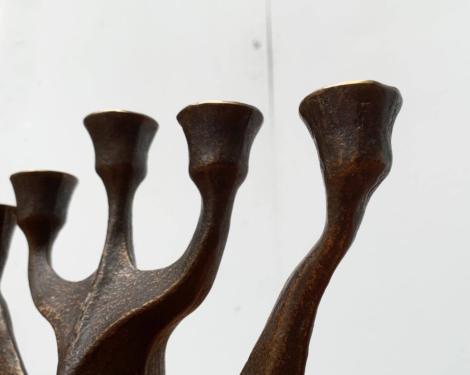 Vintage German brutalist metal candlestick by Dalbeck.