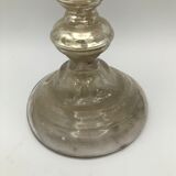 Candlestick in mercurized glass eglomized XlXth 28 cm