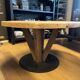 Round table in solid antique oak with a thick top