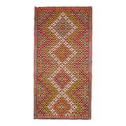 1970s Vintage Turkish Oushak Handmade Wool Cotton Orange Area Rug 179x353