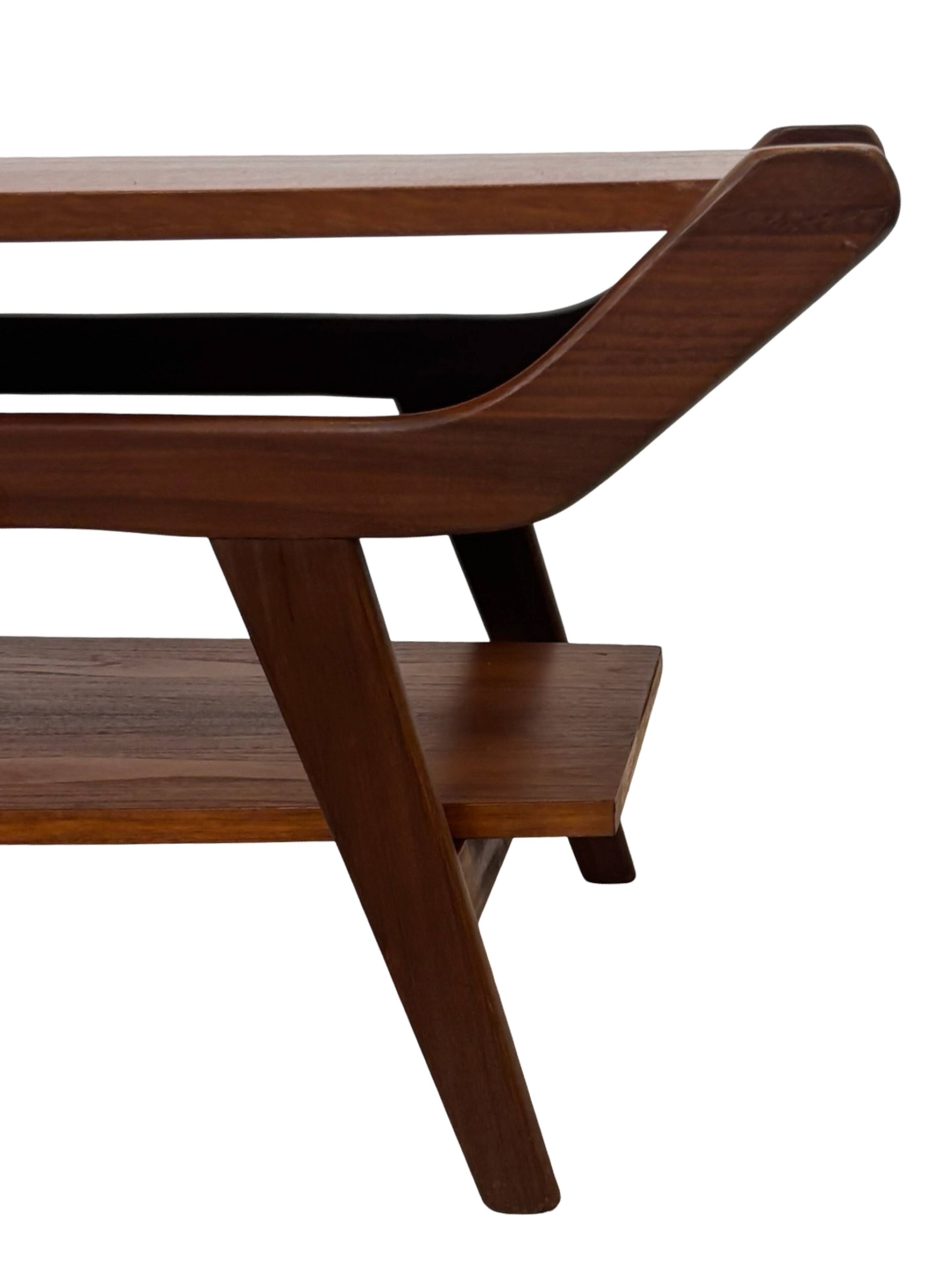 Vintage coffee table teak veneer 1960s design