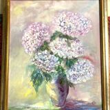 Bouquet of hydrangeas, oil on canvas