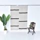 5x7 White Black Striped Turkish Vintage Rug 143x199Cm