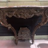 Louis XV console in carved and patinated wood, 18th century period
