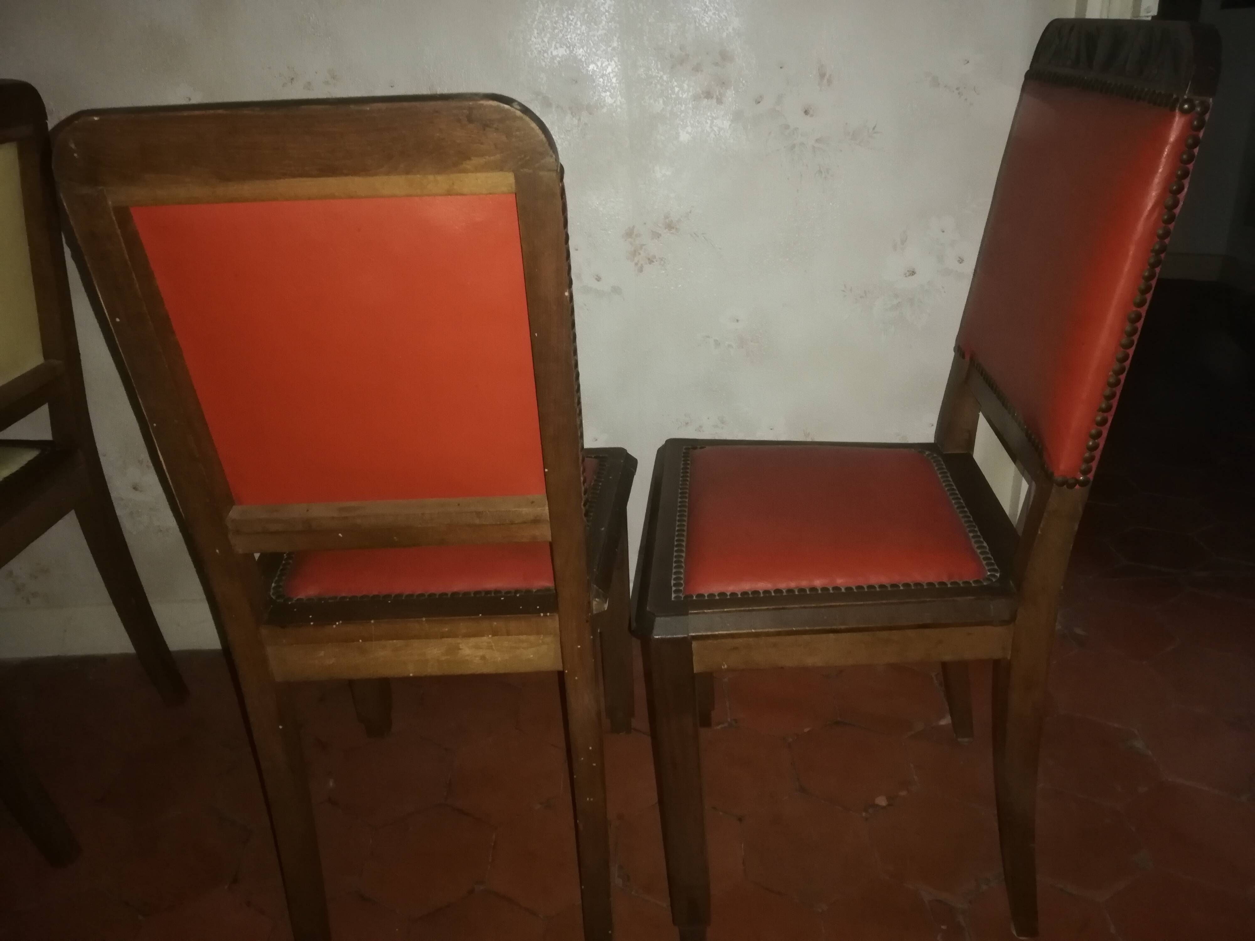 Art deco style dining room table and 6 chairs