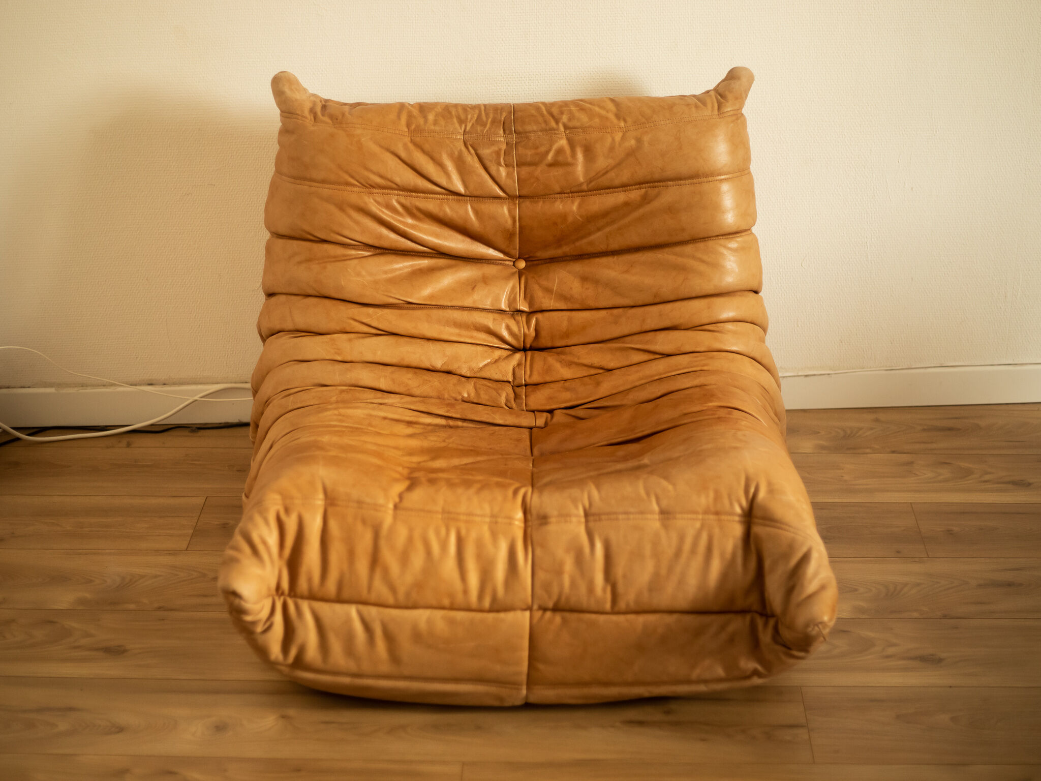 Togo 3-seater sofa and leather chair By Michel Ducaroy for Ligne Roset