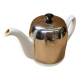 Old teapot salam thé guy degrenne white ceramic + stainless steel vintage