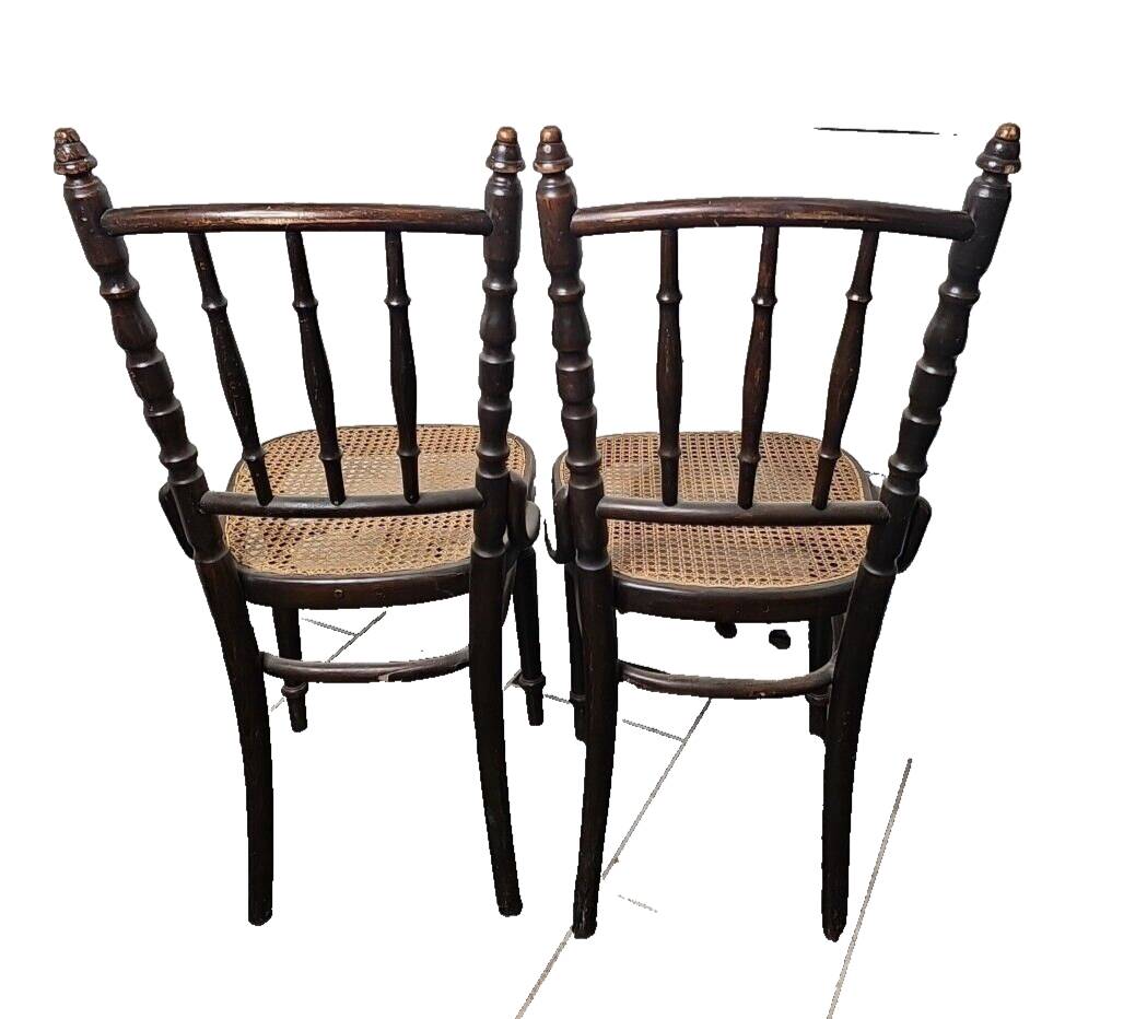 FISCHEL brand caned bistro chairs x 2