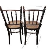 chaises de bistrot cannées de marque FISCHEL x 2