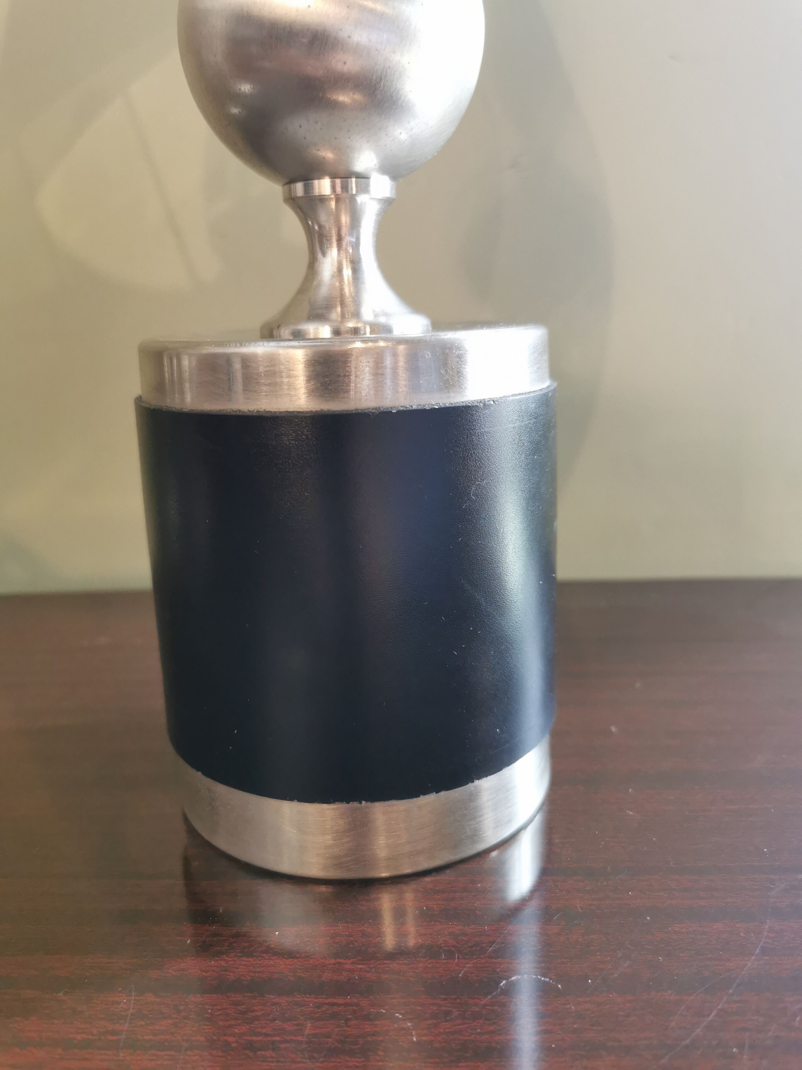 Vintage lamp 70 steel and leather