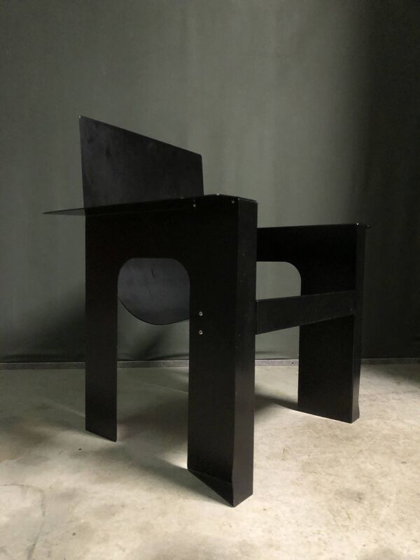 Rare fauteuil rietveld par giandomenico belotti pour alias, 1984