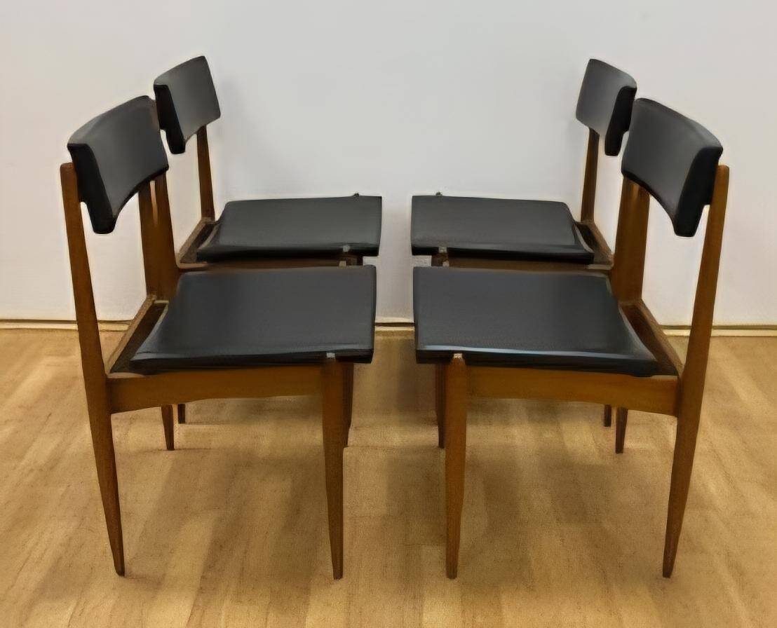 Set of four rare mid-century dining chairs, Denmark, 1970s