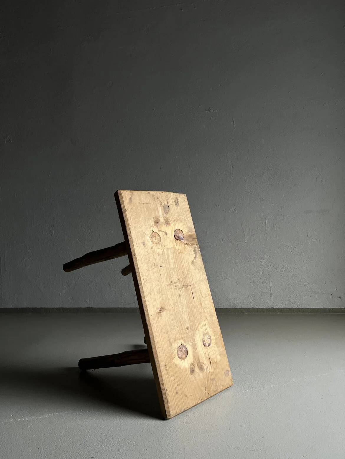 Rustic carved wood bench | Belgium | 1900s