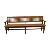 Louis XVI style bench in massive mahogany 20century Double bench