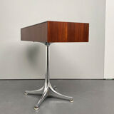 Rare small chest of drawers with 6 drawers, teak wood with chrome-plated base by George Nelson for Herman Miller, USA, 1950s