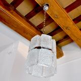 Lustre par Kaiser Leuchten en verre givré Allemagne 1960