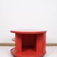vintage ikea table, with storage shelves inside and sliding doors