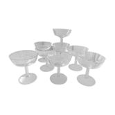 Lot of 8 crystal champagne glasses engraved 50s