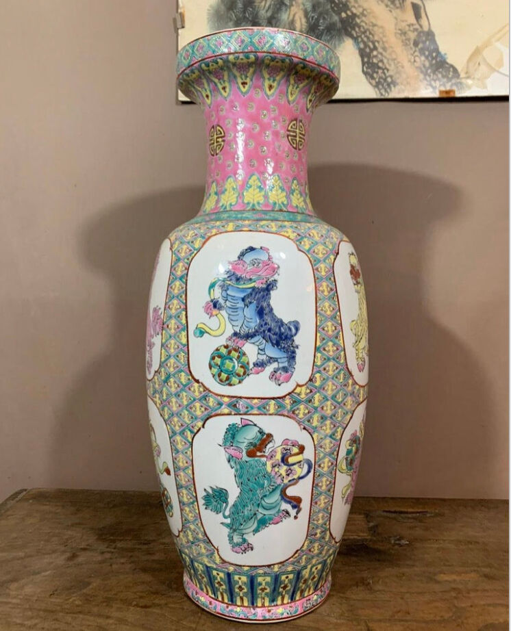 Canton Porcelain Vase Early 20th Century