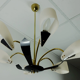 6-light chandelier with acrylic shades 1950