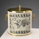 Vintage brass and fabric ice bucket, Italy, 1970s.