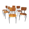 Ensemble de six chaises empilables Niels Larsen