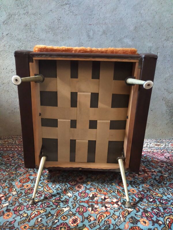 Fauteuil vintage en skaï
