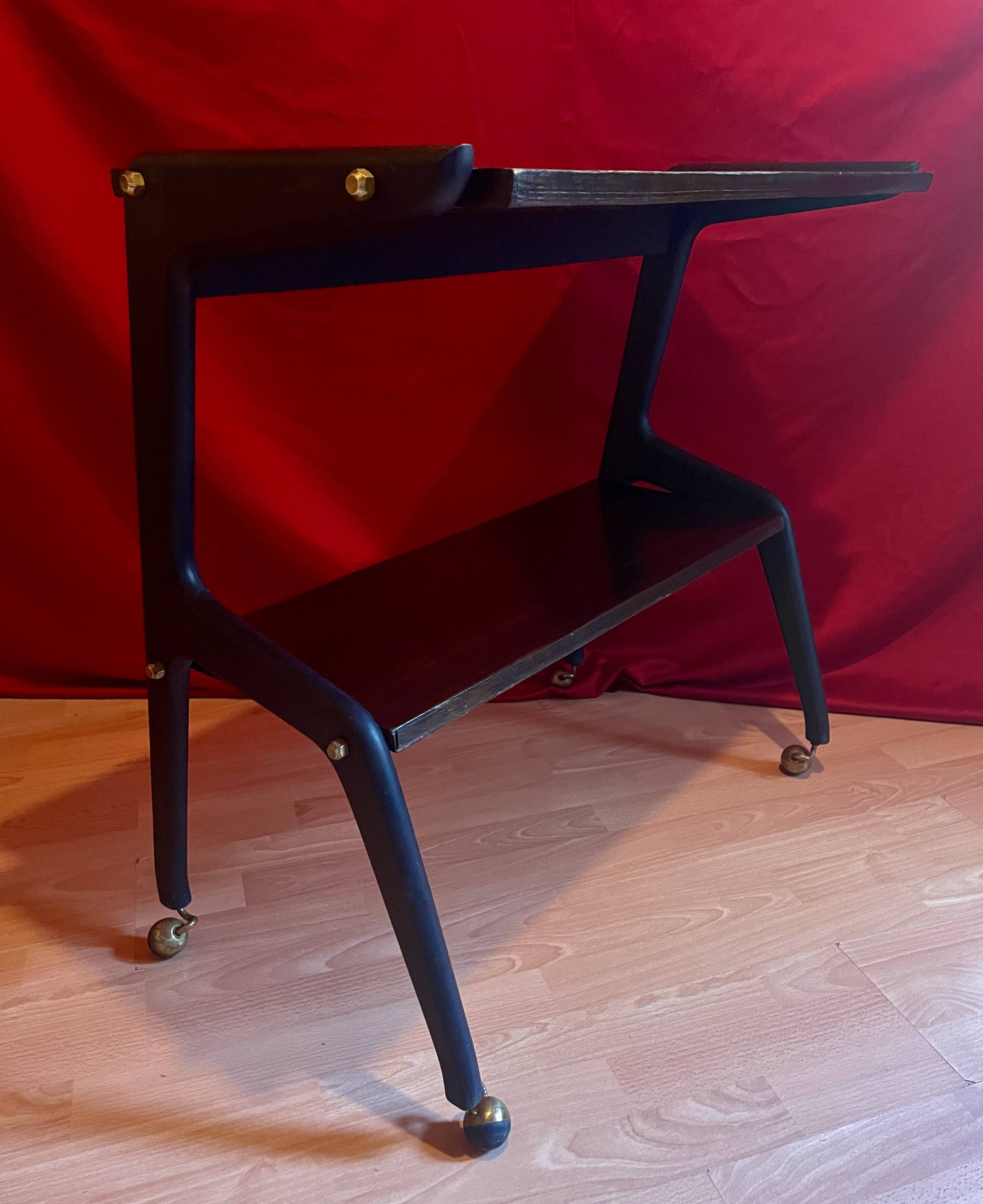 Serving trolley, side table, Designer "Carlo Sala", Art Deco, vintage