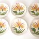6 Longchamp flower decor plates