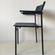 Minimalist blue metal and plywood stackable armchairs by Gijs Van der Sluis