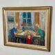 Original mid-century Swedish oil on canvas – “Family” by Eric With – vintage & framed – 75 × 91 cm (29.5" × 35.8")