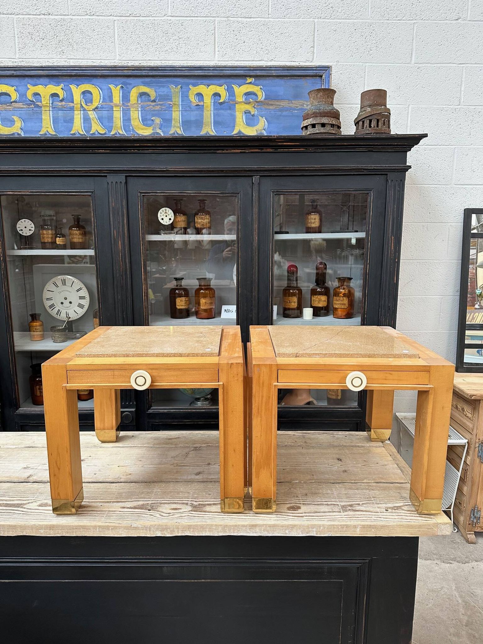 Pair of 80's bedside tables