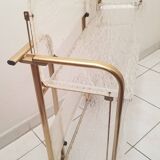 Gold-plated aluminum and structured lucite serving trolley circa 1970