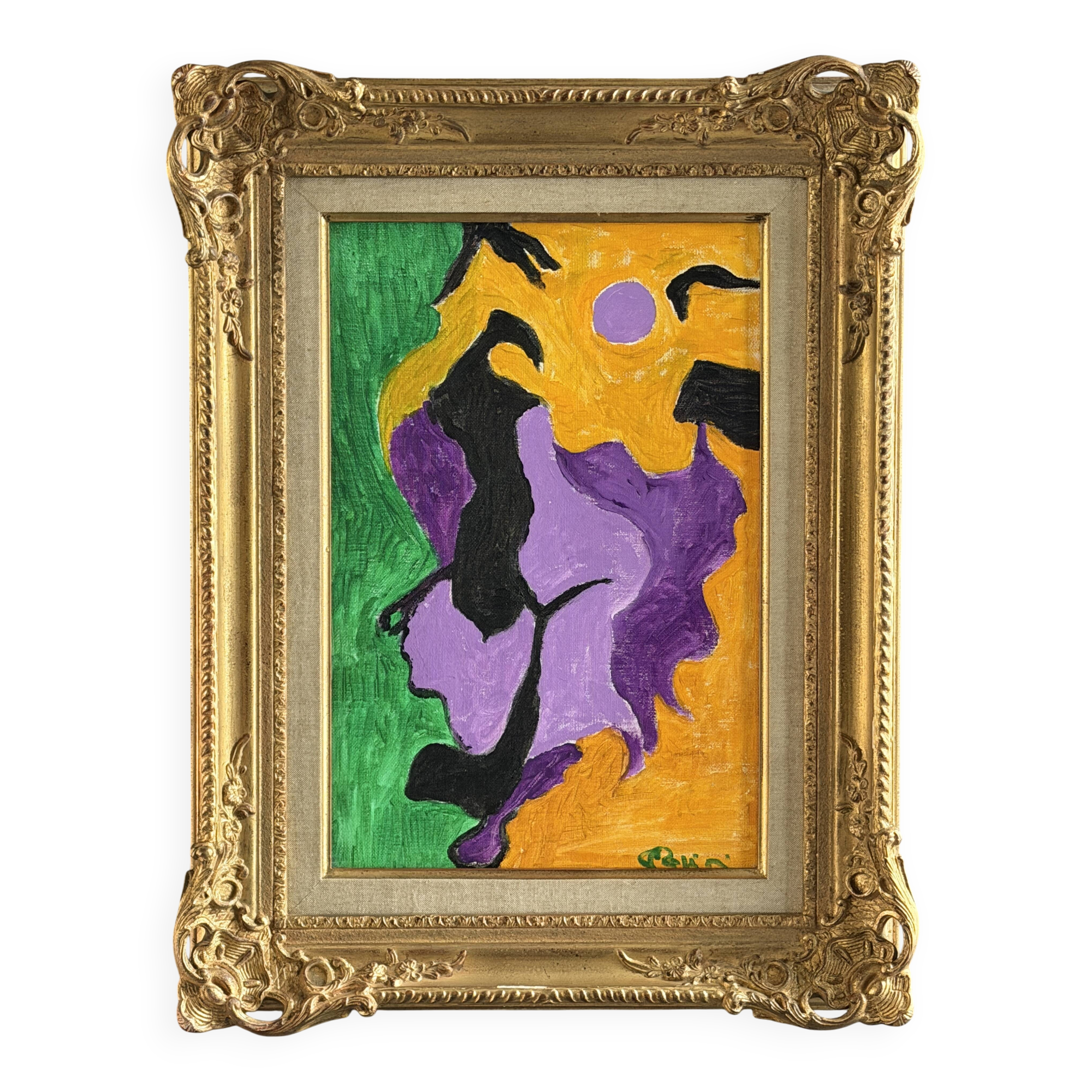 Serge reggiani, acrylic on canvas "la rouille ii" signed (1922 - 2004)