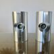Pair of "oxar" brushed metal wall lights, space age, 1970