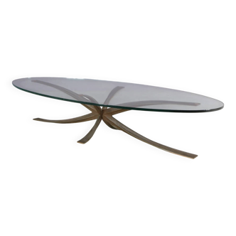 Table basse en laiton par Michel Mangematin et Roger Bruny, France 1960