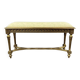 Antique gilded wooden bench in Louis XVI style, 19th century.