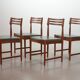 Bovenkamp Vintage Design Teak Wooden Dining Chairs with Leather Upholstery
