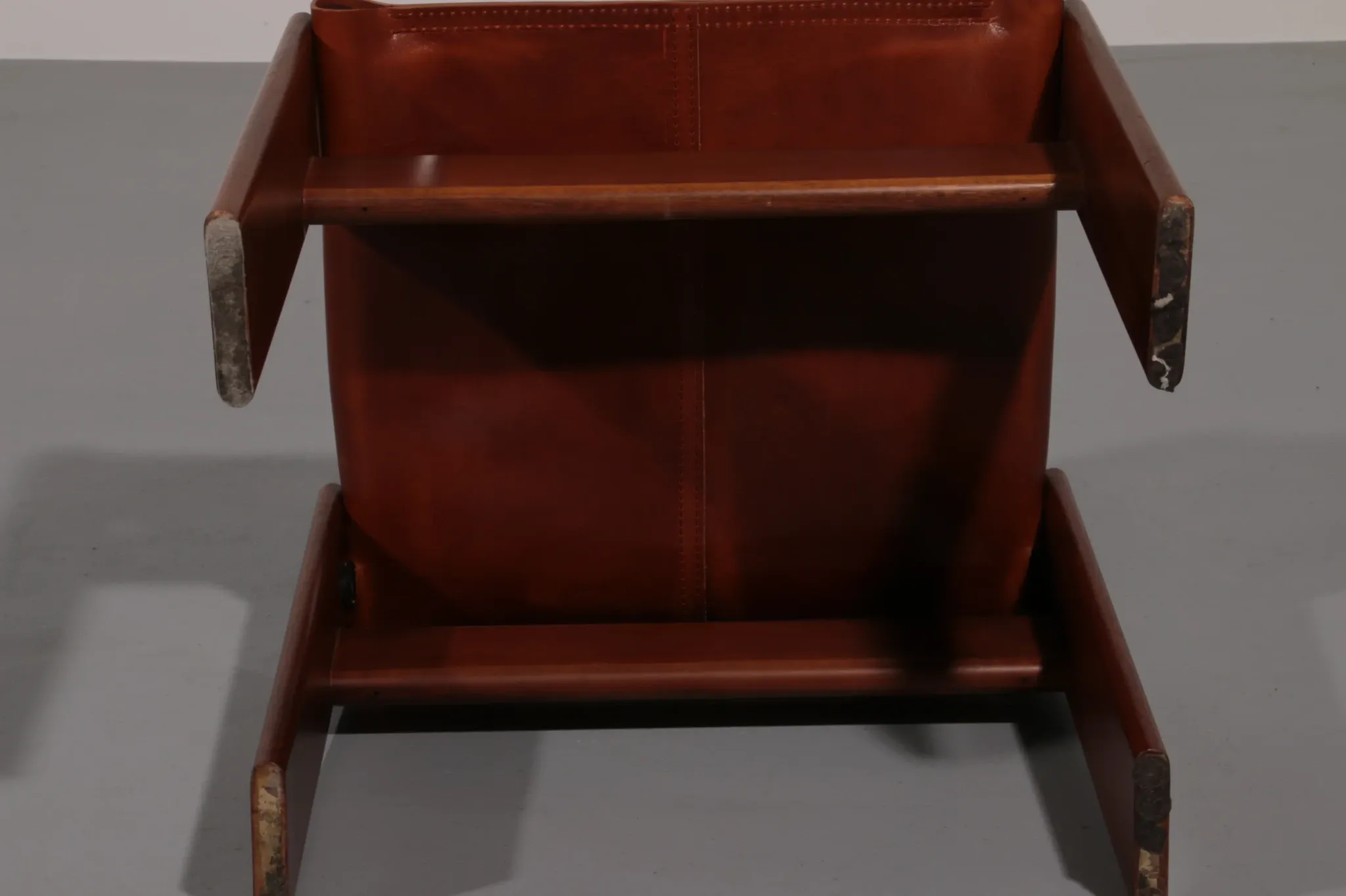 Tobia & Afra Scarpa 'Monk' chairs – walnut & cognac saddle leather