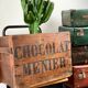Old menier vintage chocolate crate