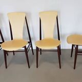 Set of 4 floating seat dining chairs / 1950s